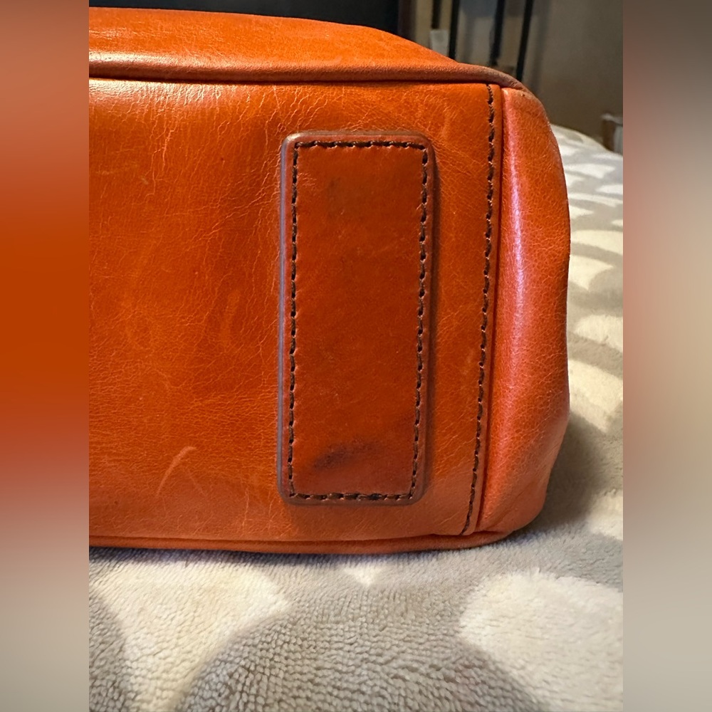 HOBO Salina Russet Orange Leather Satchel / Shoulder Bag - Picture 6 of 14